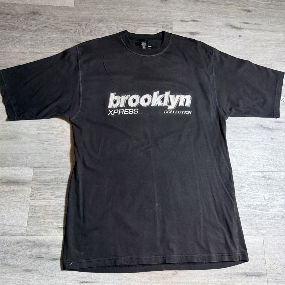 Y2K‎ Brooklyn Xpress Graphic T-Shirt Mens Large Black Streetwear Tee